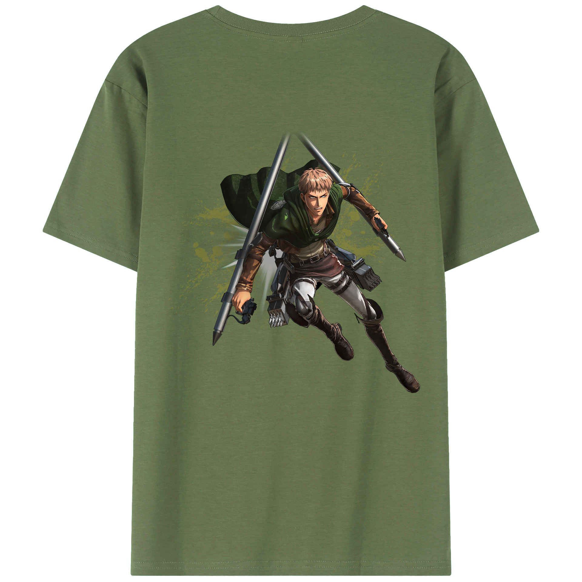 （画像用） 進撃の巨人 ジャン・キルシュタイン Attack on Titan Jean Kirstein 綿100％ メンズ半袖Tシャツ（バックプリント） 通気性